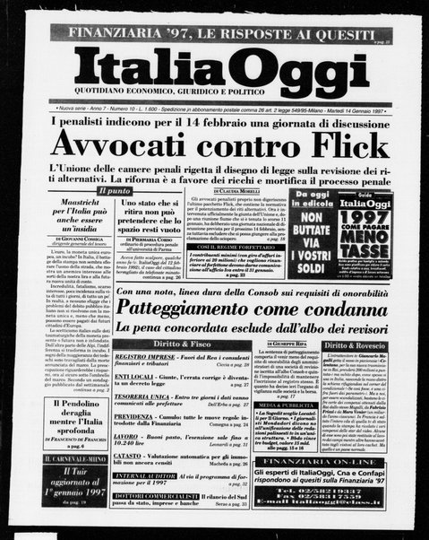 Italia oggi : quotidiano di economia finanza e politica